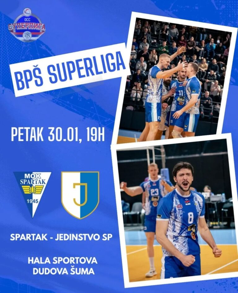 Spartak dočekuje Jedinstvo pred svojim navijačima u Dudovoj šumi – 30.01.2026.