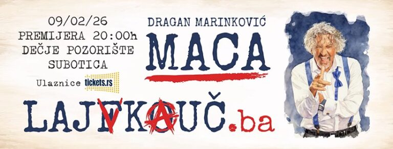 Monodrama „Lajf Kouč“, autora i izvođača Dragana Marinkovića Mace, uskoro stiže pred subotičku publiku