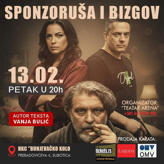„Sponzoruša i bizgov’’ predstava u HKC Bunjevačko kolo – 13. februar