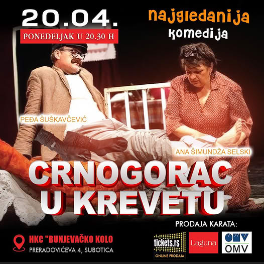 Predstava „Crnogorac u krevetu“ u Bunjevačkom kolu